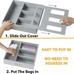 SpaceAid Bamboo Bag Storage Organizer For Kitchen Drawer, Compatible With Gallon, Quart, Sandwich And Snack (1 Box 4 Slots), Gray 9 SpaceAid Bamboo Bag Storage Organizer For Kitchen Drawer, Compatible With Gallon, Quart, Sandwich And Snack (1 Box 4 Slots), Gray -NeatNest Store 1609 5 d4dd4f44 321b 48a3 a315 fba8343b920b