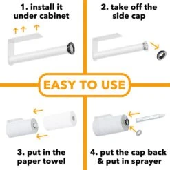 SpaceAid® 2-in-1 SprayNeat Wall Mounted Paper Towel Holder With Spray Bottle Inside Center In White -NeatNest Store 1609 6 1