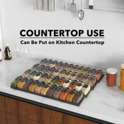 SpaceAid Kitchen Spice Drawer Organizer With 44 Spice Jars, 20.25" Wide X 17.5" Deep -NeatNest Store 1609 6 16