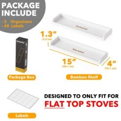 SpaceAid Bamboo Over The Stove Shelf, 30" Wide, White -NeatNest Store 1609 6 1 4dc0cadc da04 456c a9aa 96d7f2997ff3