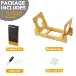 SpaceAid Bamboo Vinyl Record Organizer Storage Holder Shelf, Holds Up To 50 Albums, 7 Or 12 Inch LPs (Natural) -NeatNest Store 1609 6 2 306cecd1 754c 46c0 8a58 70f5fc50c964