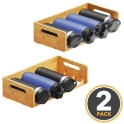 SpaceAid Bamboo Water Bottle Organizer Rack, 2 Pack 4-Slot, Hold 8 Bottles -NeatNest Store 1609 6 3 e962519b ccb7 4092 9a43 c59715b8cd28