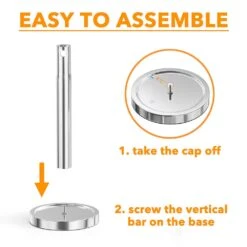 SpaceAid® 2 In 1 Paper Towel Holder Under Cabinet With Spray Bottle In The Middle In Silver -NeatNest Store 1609 6 6