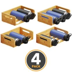 Bamboo SpaceAid Water Bottle Organizer, 4 Pack 3-Slot, Hold 12 Bottles -NeatNest Store 1609 6 6 24aecc33 730b 407d b69e c9be837cb1a1