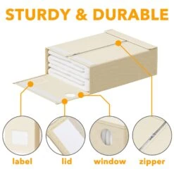 SpaceAid Bed Sheet Closet Organizer, 6 Pack, Beige -NeatNest Store 1609 6 6 c83f84e3 8215 4b90 88e7 eb0bbf4550b9