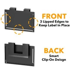 SpaceAid 10 Pack Black Pantry Basket Label Clips On For Storage Bins With 20 Label Cards -NeatNest Store 1609 6 8