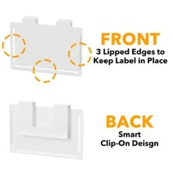 SpaceAid 10 Pack White Basket Labels Clip With 20 Label Cards Included Black White Chalk -NeatNest Store 1609 6 9