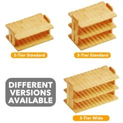 SpaceAid Bamboo Stackable Water Bottle Storage Rack Organizer, (3-Tier, Hold 12 Bottles) -NeatNest Store 1609 7 12