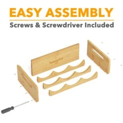 Bamboo SpaceAid Water Bottle Organizer, 4 Pack 3-Slot, Hold 12 Bottles -NeatNest Store 1609 7 6 42678e28 7a21 4372 880f ef2e36b84c26