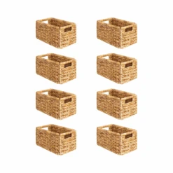 8-Pack Wicker Storage Baskets With Handle