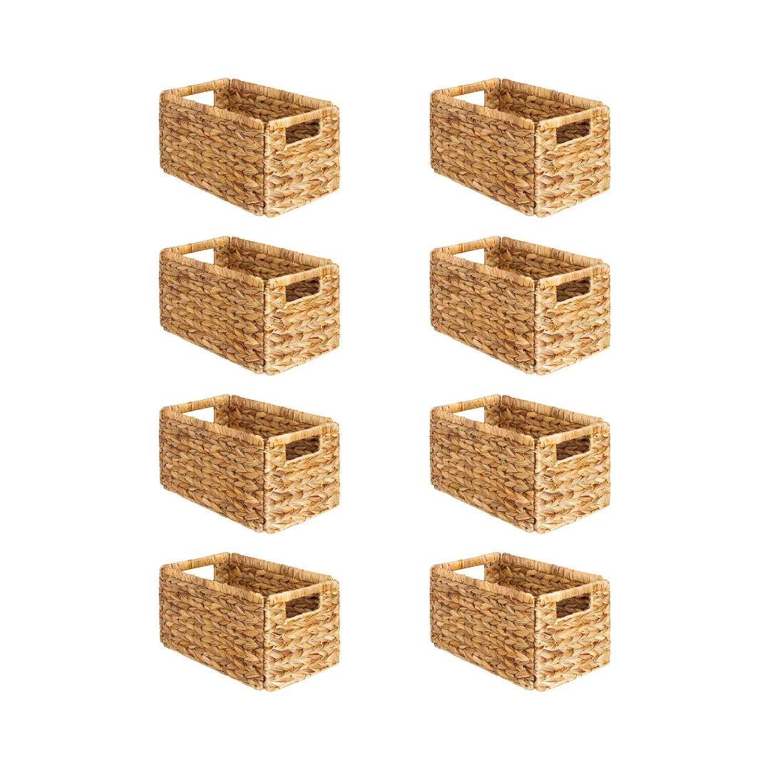 8-Pack Wicker Storage Baskets With Handle 1 8-Pack Wicker Storage Baskets With Handle