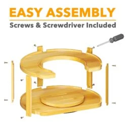 SpaceAid Bamboo 2 Tier Lazy Susan Spice Rack Organizer For Pantry Seasoning Bottle Holder Storage -NeatNest Store 2 tier lazy susan spice rack organizer 2