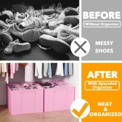 SpaceAid 2 Pac Space-Saving Shoe Organizer For Closet -NeatNest Store 2.4