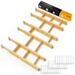 SpaceAid Bamboo Expandable Drawer Dividers With 6 Dividers And 12 Inserts (17-22 In) 8 SpaceAid Bamboo Expandable Drawer Dividers With 6 Dividers And 12 Inserts (17-22 In) -NeatNest Store 20220122 main image 11 1608