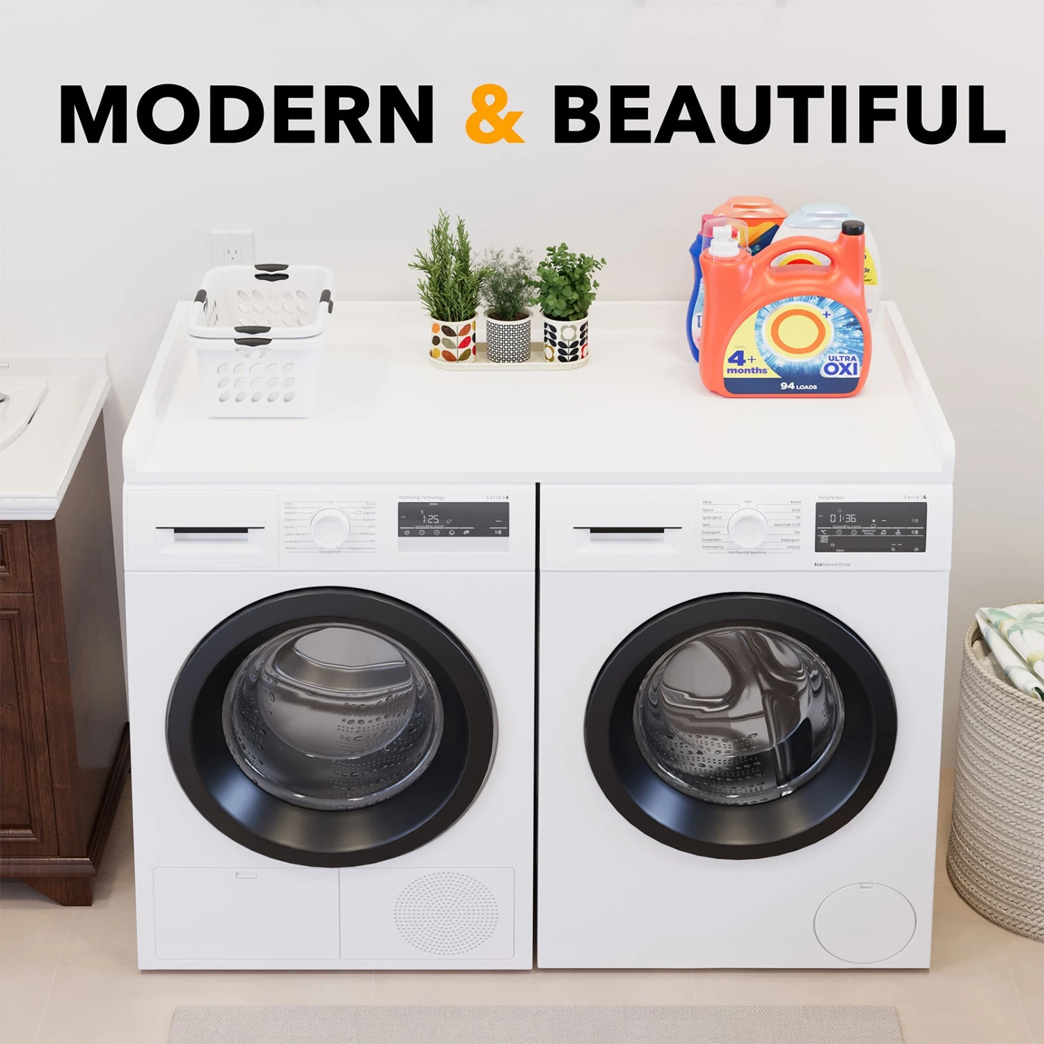 SpaceAid Laundry Room Countertop, White 6 SpaceAid Laundry Room Countertop, White - Image 6