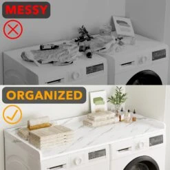 SpaceAid Washer And Dryer Shelf,White Marble -NeatNest Store 24XYDB DC05 WDLS 1609 3