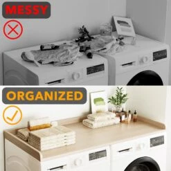 SpaceAid Shelf Above Washer And Dryer, Oak -NeatNest Store 24XYDB DC06 OAK 1609 3