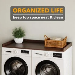 SpaceAid Shelf Over Washer And Dryer, Brown Wood -NeatNest Store 24XYDB DC07 BRWD 1609 5