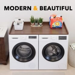 SpaceAid Shelf Over Washer And Dryer, Brown Wood -NeatNest Store 24XYDB DC07 BRWD 1609 6