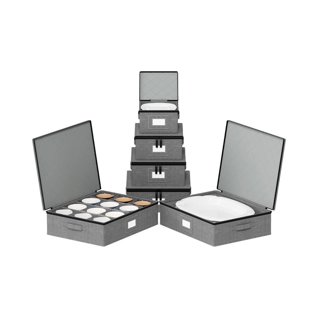 6 Pack Hard Shell China Storage Containers For Dishes And Mugs 1 6 Pack Hard Shell China Storage Containers For Dishes And Mugs