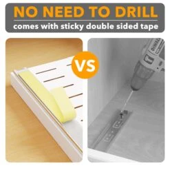 SpaceAid Pull-Out Cabinet Organizer With No-Drill Adhesive For Kitchen And Pantry White, 17" Deep -NeatNest Store 28CTCL 01XK 02W 1609 6