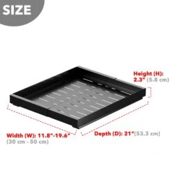 SpaceAid Adjustable No-Drill Adhesive Pull-Out Cabinet Shelves For Kitchen Black, 21" Deep -NeatNest Store 28CTCL 02DK 01B 1609 7