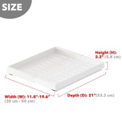 SpaceAid Adjustable No-Drill Adhesive Pull-Out Shelves For Cabinets White, 21" Deep -NeatNest Store 28CTCL 02DK 02W 1609 7