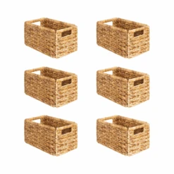 6-Pack Rattan Baskets With Handle