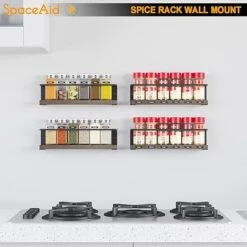 SpaceAid Wooden Wall Mount Spice Rack Organizer For Cabinet Door Or Over The Stove, 4 Pack 7 SpaceAid Wooden Wall Mount Spice Rack Organizer For Cabinet Door Or Over The Stove, 4 Pack -NeatNest Store 2 bcff5d98 84ca 4f5d 8d13 4701ee030808