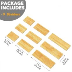 SpaceAid Bamboo Drawer Divider Inserts, 3 Sizes, 9 Pack -NeatNest Store 3 1605