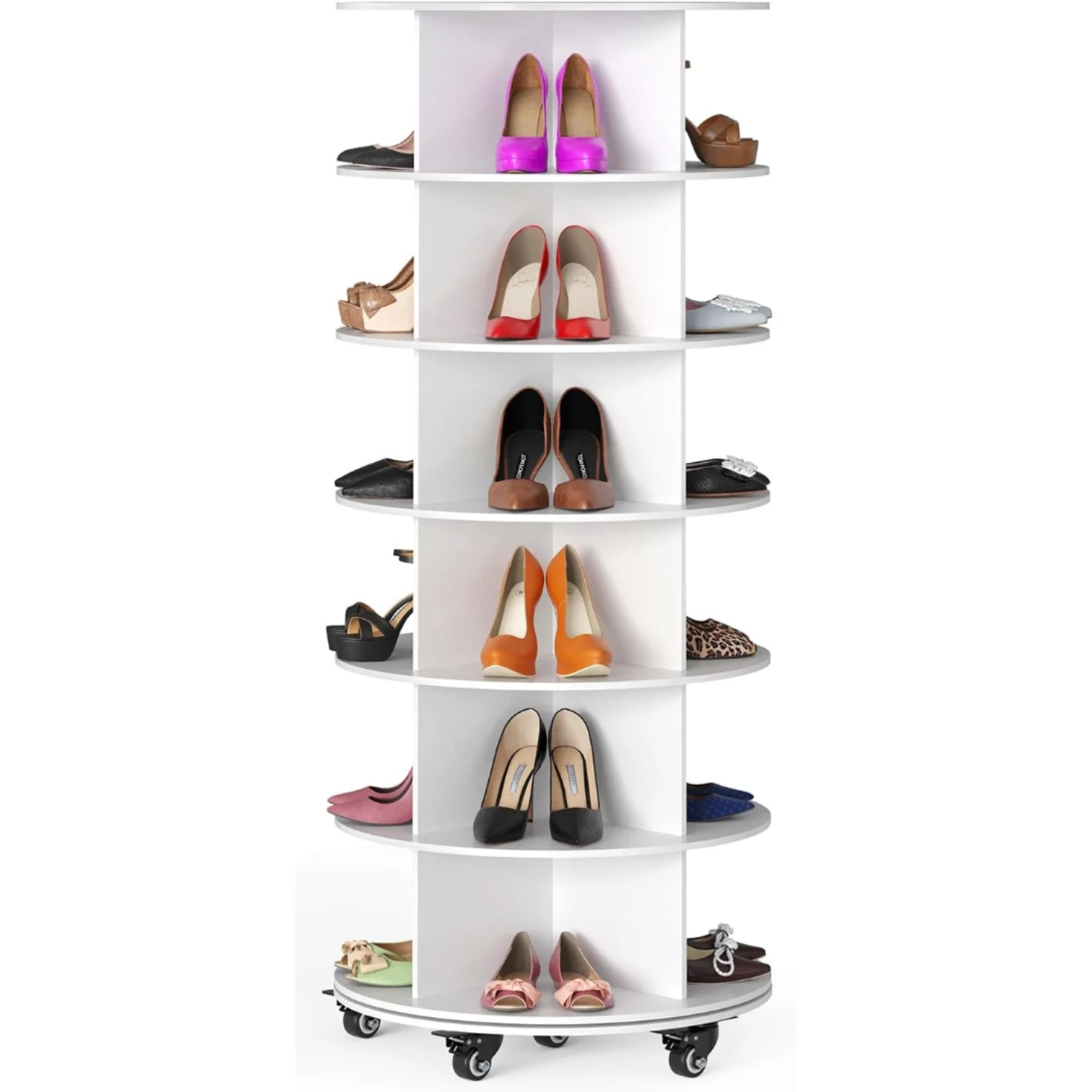 6-Tier Rotating Shoe Rack With Wheels 1 6-Tier Rotating Shoe Rack With Wheels