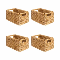 4-Pack Wicker Storage Baskets With Handle