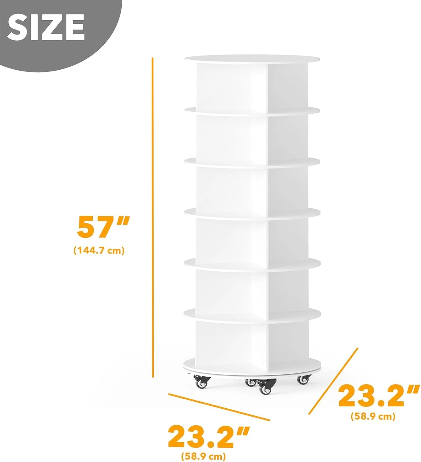 6-Tier Rotating Shoe Rack With Wheels 2 6-Tier Rotating Shoe Rack With Wheels - Image 2