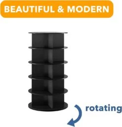 Black 5-Tier Spinning Shoe Rack For Closet -NeatNest Store 51MGdOCQPsL. AC SL1500