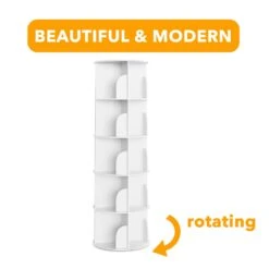 SpaceAid 5 Tier Rotating Bookcase -NeatNest Store 56XZSJ MS01 W5 1609 7