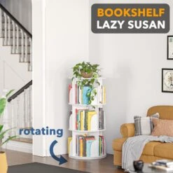 SpaceAid 3 Tier Spinning Bookshelf -NeatNest Store 56XZSJ MS03 W3 1609 3