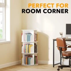 SpaceAid 3 Tier Spinning Bookshelf -NeatNest Store 56XZSJ MS03 W3 1609 4