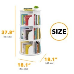 SpaceAid 3 Tier Spinning Bookshelf -NeatNest Store 56XZSJ MS03 W3 1609 5