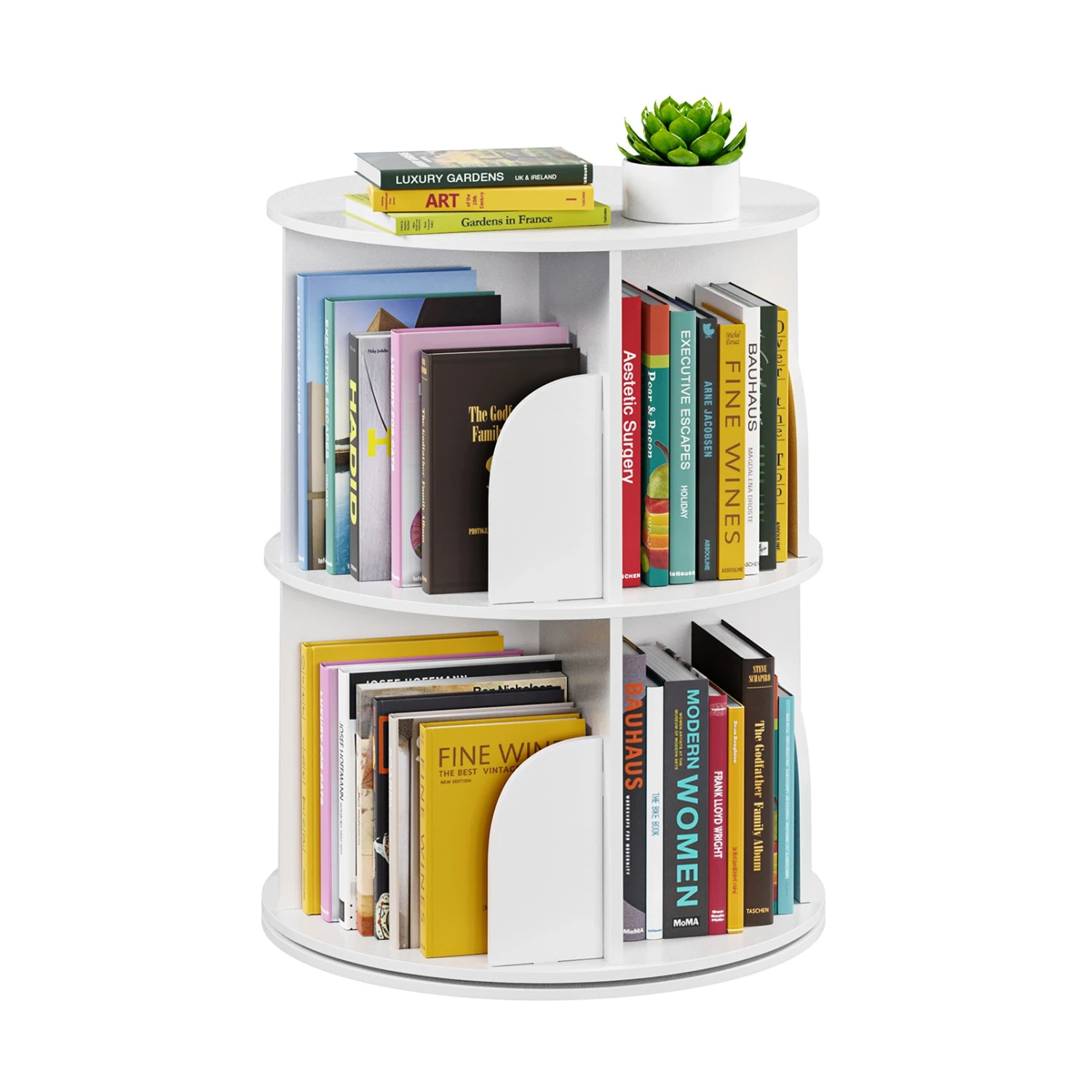 SpaceAid 2 Tier Revolving Bookcase 1 SpaceAid 2 Tier Revolving Bookcase