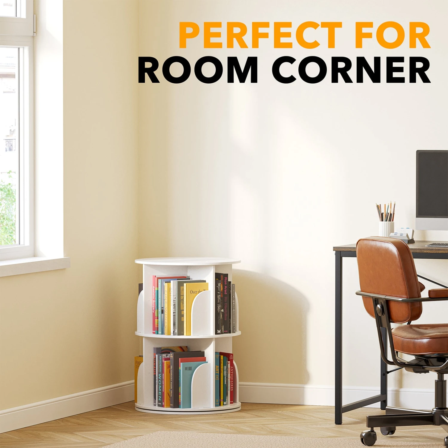 SpaceAid 2 Tier Revolving Bookcase 4 SpaceAid 2 Tier Revolving Bookcase - Image 4