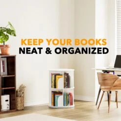 SpaceAid 2 Tier Revolving Bookcase 12 SpaceAid 2 Tier Revolving Bookcase -NeatNest Store 56XZSJ MS04 W2 1609 6