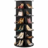 Black 6-Tier Revolving Shoe Rack For Closet