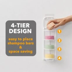 SpaceAid 4 Tier Shampoo Bar Soap Holder For Shower, White -NeatNest Store 612NOjqveWL. AC SL1500
