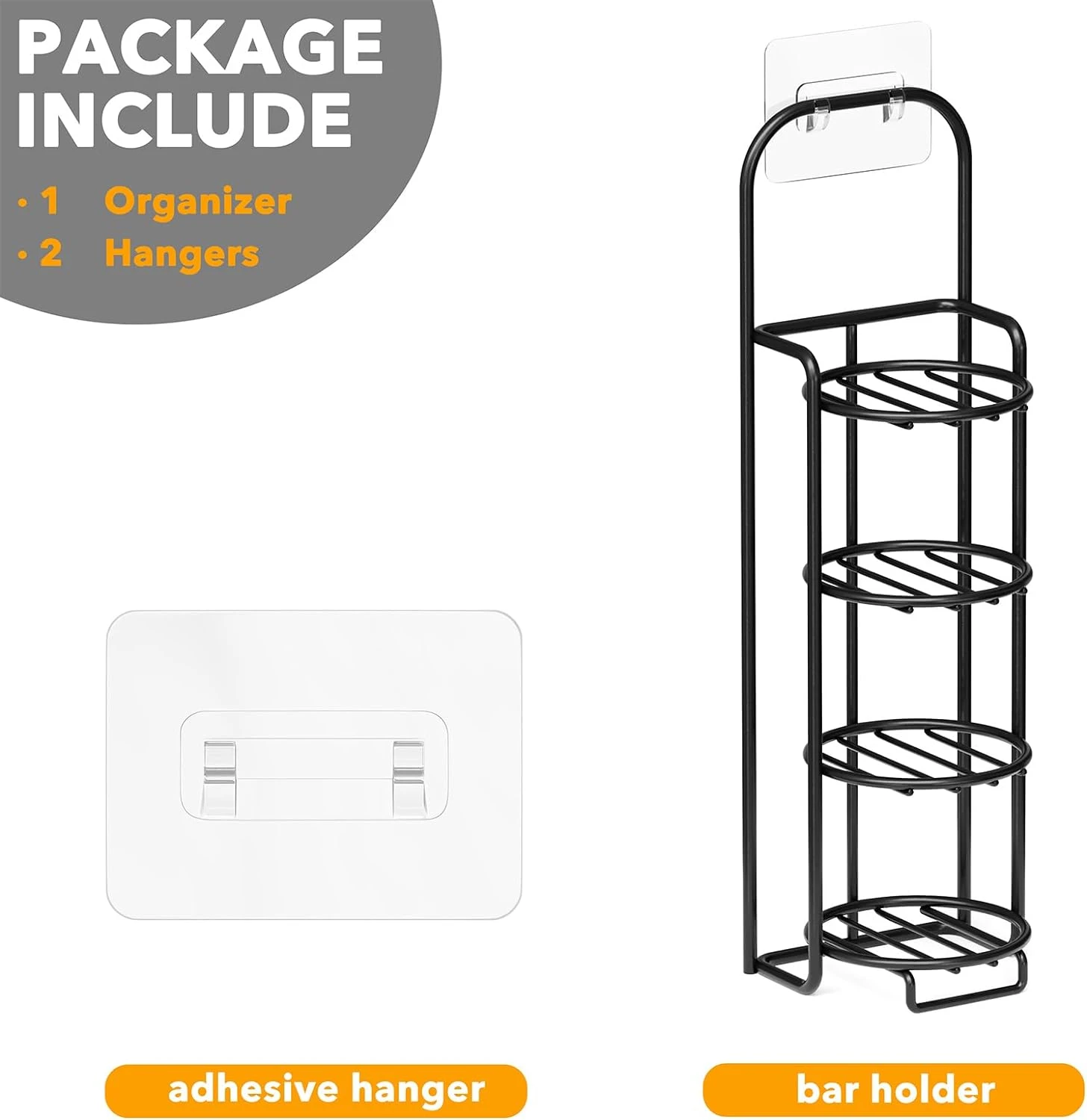 SpaceAid 4 Tier Shampoo Bar Holder For Shower, Black 7 SpaceAid 4 Tier Shampoo Bar Holder For Shower, Black - Image 7