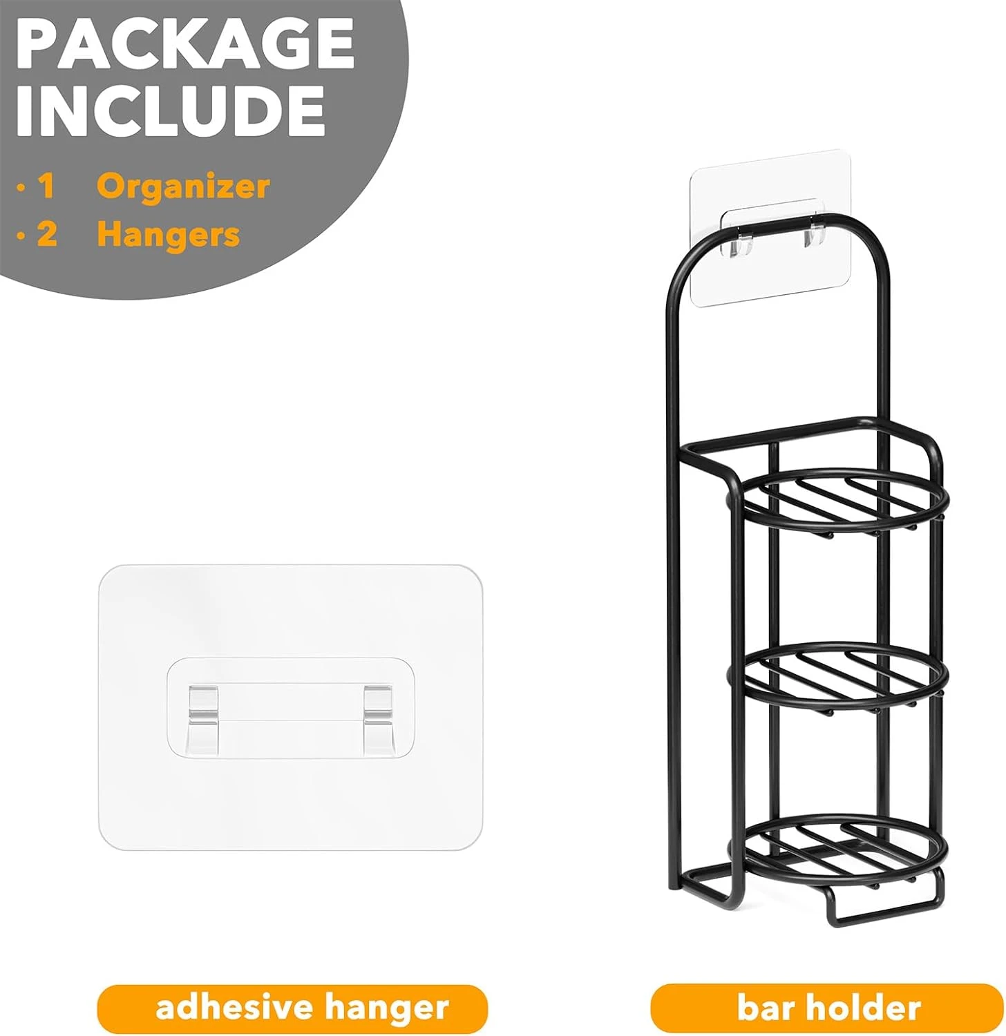 SpaceAid 3 Tier Shampoo Bar Holder For Shower, Black 7 SpaceAid 3 Tier Shampoo Bar Holder For Shower, Black - Image 7