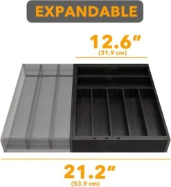 Expandable Kitchen Utensil Organizer 2.5" High Black -NeatNest Store 61JI7 J1kWL. AC SL1500