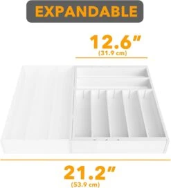 Expandable Kitchen Utensil Organizer 2.5" High White -NeatNest Store 61Wt VLSsZL. AC SL1500