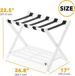 Fully Assembled Bamboo Foldable Luggage Rack With Storage Shelf, White 13 Fully Assembled Bamboo Foldable Luggage Rack With Storage Shelf, White -NeatNest Store 61bBfizbaoL. AC SL1500