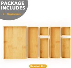 7-Piece Bamboo Drawer Organizer Set With Wood Trays -NeatNest Store 61mBsy9CjlL. AC SL1500