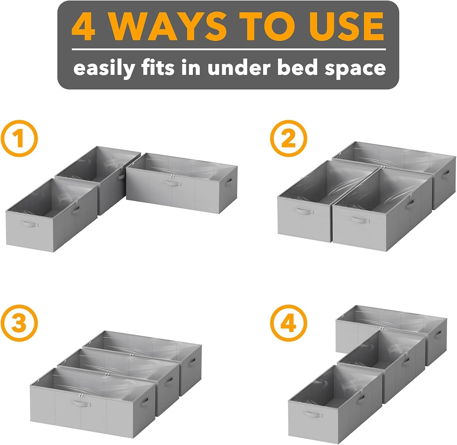 3 Pack 10" High Under Bed Storage Bins With Lids 8 3 Pack 10" High Under Bed Storage Bins With Lids - Image 8